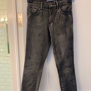 Black/grey star jeans